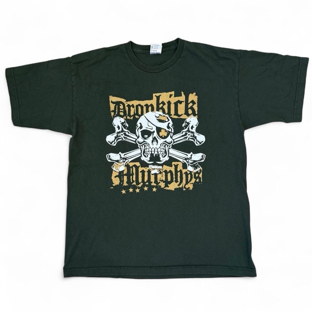 Dropkick Murphys Boston Band Tee Men's Large Made In America Skull Grunge Punk